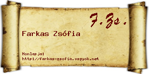 Farkas Zsófia névjegykártya